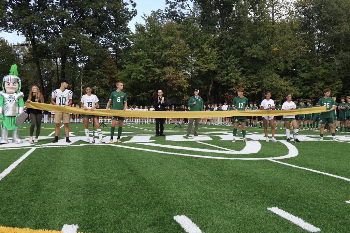 Mr. Nagy and Bishop McDermott giving speeches at the Ribbon Cutting.